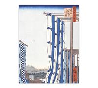 Artery8 Dyers Quarters Kanda Vintage Japan Wall Art Print Hiroshige in Blue | Size: W24" x H32" Artery8 Blue W24" x H32"