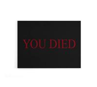 Artery8 E Sports You Died Souls Video Game Over Canvas Wall Art Print in Black | Size: W12" x H16" Artery8 Black W12" x H16"