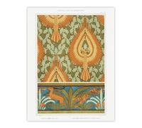 Artery8 Eagle Antelope & Tiger Patterns Vintage Wall Art Print Verneuil in Orange | Size: W12" x H16" Artery8 Orange W12" x H16"