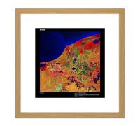 Artery8 Earth Art USGS Mexico's Biosphere 8X8 Inch Square Wooden Framed Wall Art Print Picture with Mount in Light Oak Artery8 Light Oak