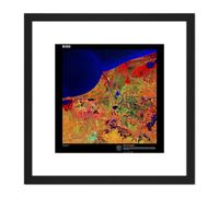 Artery8 Earth Art USGS Mexico's Biosphere 8X8 Inch Square Wooden Framed Wall Art Print Picture with Mount in Black Artery8 Black