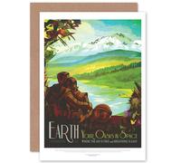Artery8 Earth Space Oasis Nasa Space Tours Travel Greetings Card Artery8 Multicolor