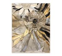 Artery8 Earthy Abstract Floral Line Drawing Wildflowers Living Room Large Wall Art Poster Print Thick Paper 18X24 Inch