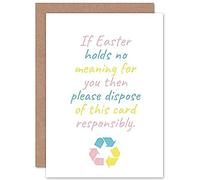Artery8 Easter Recycle This No Meaning Happy Funny Eco Friendly Sealed Greeting Card Plus Envelope Blank inside