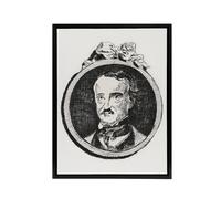 Artery8 Edgar Allan Poe Portrait Manet Vintage Black Framed Canvas Wall Art in White | Size: W24" x H32" Artery8 White W24" x H32"