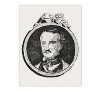 Artery8 Edgar Allan Poe Portrait Manet Vintage Wall Art Print Poster in White | Size: W12" x H16" Artery8 White W12" x H16"