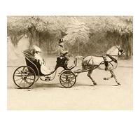 Artery8 Edgar Chahine Victoria 1907 Woman Horse Carriage Large Wall Art Poster Print Thick Paper 18X24 Inch