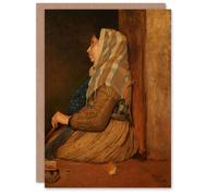 Artery8 Edgar Degas Art Card A Roman Beggar Woman Portrait in Brown Artery8 Brown