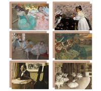 Artery8 Edgar Degas Ballet Rehearsal Stage Dancers Classroom Masked Girls Fine Art Greeting Card Pack of 6 Artery8 Multicolor