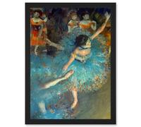 Edgar Degas Dancer Painting Ballerina Artwork Framed Wall Art Print A4 Artery8 Black One Size