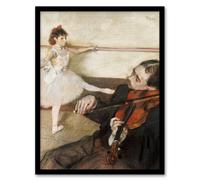 Artery8 Edgar Degas Framed Wall Art Print Dance Lesson With Violinist - A4 Size