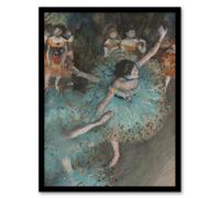 Artery8 Edgar Degas Framed Wall Art Print Swaying Ballet Dancer In Green - A3 Size