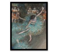 Artery8 Edgar Degas Framed Wall Art Print Swaying Ballet Dancer in Green | Size: A3 Artery8 Multicolor A3
