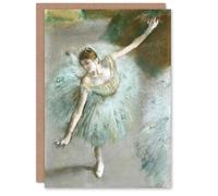 Artery8 Edgar Degas Personalised Art Card Dancer in Green Young Ballerina