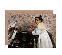 Artery8 Edgar Degas Portrait Of Mlle Hortense Valpincon Fine Art Greeting Card Plus Envelope Blank Inside