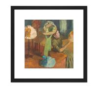 Artery8 Edgar Degas The Millinery Shop 8X8 Inch Square Wooden Framed Wall Art Print Picture with Mount in Black Artery8 Black