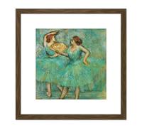 Artery8 Edgar Degas Two Dancers 1905 Painting 8X8 Inch Square Wooden Framed Wall Art Print Picture with Mount in Brown Artery8 Brown