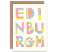 Artery8 Edinburgh Colourful Word Scottish Scotland Card Artery8 Multicolor