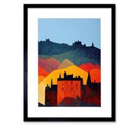 Artery8 Edinburgh In Autumn Scotland Scottish Folk Cityscape Framed Art | Size: W12" x H16" Artery8 Multicolor W12" x H16"