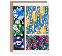Artery8 Edouard Benedictus Art Card Colourful Floral Art Deco Patterns