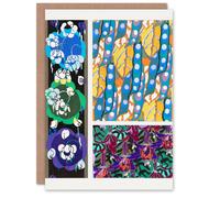 Artery8 Edouard Benedictus Art Card Colourful Floral Art Deco Patterns Artery8 Multicolor