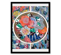 Artery8 Edouard Benedictus Framed Wall Art Print Floral Art Deco Pattern | Size: A4 Artery8 Multicolor A4