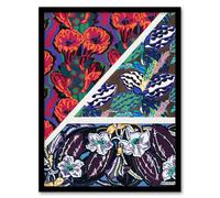 Artery8 Edouard Benedictus Framed Wall Art Vintage Geometric Floral Motifs | Size: A4 Artery8 Multicolor A4