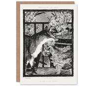 Artery8 Edouard Manet Art Card Black White Cat and Flowers