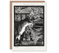 Artery8 Edouard Manet Art Card Black White Cat and Flowers