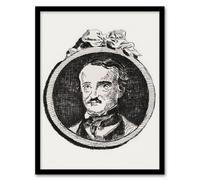 Artery8 Edouard Manet Framed Wall Art Print Edgar Allan Poe Portrait in White | Size: A4 Artery8 White A4