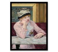 Artery8 Edouard Manet Framed Wall Art Print Plum Brandy Woman Portrait in Pink | Size: A3 Artery8 Pink A3