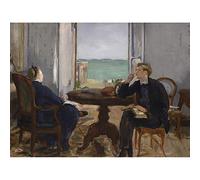 Artery8 Edouard Manet Interior At Arcachon 1871 Painting Art Print Canvas Premium Wall Decor Poster Mural
