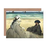 Artery8 Edouard Manet On The Beach Fine Art Greeting Card Plus Envelope Blank Inside