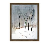 Artery8 Eduard Tomek Krajina 5 Winter Trees Artwork Framed Wall Art Print 18X24 Inch