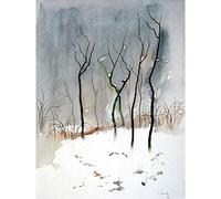 Artery8 Eduard Tomek Krajina 5 Winter Trees Premium Wall Art Canvas Print 18X24 Inch