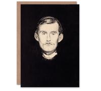 Artery8 Edvard Munch Art Card Artist Self Portrait Drawing 1895