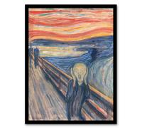 Artery8 Edvard Munch Framed Wall Art Print The Scream Iconic Painting | Size: A4 Artery8 Multicolor A4