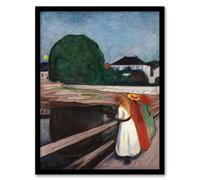 Artery8 Edvard Munch Framed Wall Art Print Young Girls on the Bridge | Size: A3 Artery8 Multicolor A3