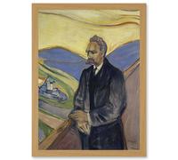 Edvard Munch Friederich Nietzsche Painting A4 Artwork Framed Wall Art Print Artery8 Light Oak One Size