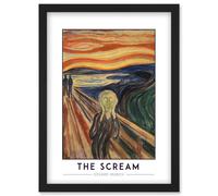 Artery8 Edvard Munch The Scream Expressionist Painting Artwork Framed Wall Art Print A4 in Black Artery8 Black