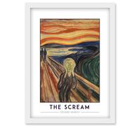 Artery8 Edvard Munch The Scream Expressionist Painting Artwork Framed Wall Art Print A4 in White Artery8 White