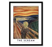 Artery8 Edvard Munch The Scream Skrik Painting Living Room Artwork Framed Wall Art Print A4