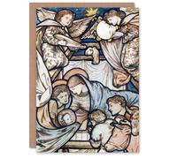 Artery8 Edward Burne Jones Art Card Nativity Scene Stained Glass