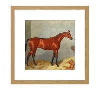 Artery8 Edward Gilbert Hester Silvio 1877 8X8 Inch Square Wooden Framed Wall Art Print Picture with Mount in Light Oak Artery8 Light Oak