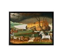 Artery8 Edward Hicks Noah's Ark Framed Canvas Wall Art Print | Size: W24" x H32" Artery8 Multicolor W24" x H32"