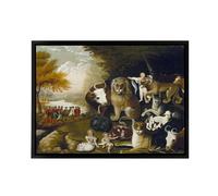 Artery8 Edward Hicks The Peaceable Kingdom Framed Canvas Wall Art Print in Brown | Size: W12" x H16" Artery8 Brown W12" x H16"