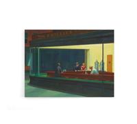 Artery8 Edward Hopper Nighthawks Canvas Wall Art Print | Size: W12" x H16" Artery8 Multicolor W12" x H16"