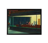 Artery8 Edward Hopper Nighthawks Framed Canvas Wall Art Print | Size: W12" x H16" Artery8 Multicolor W12" x H16"