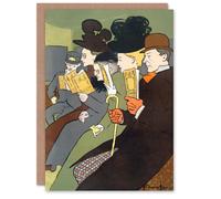 Artery8 Edward Penfield Art Card People Reading Magazine on Train