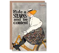 Artery8 Edward Penfield Art Card Ride a Stearns Vintage Bicycle Ad